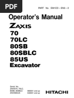 Hitachi ZX85US Operator S Manual