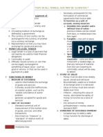 Characteristics and Functions of Money