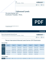 Edexcel June 2015 Time Table