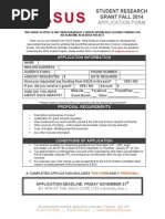 ASUS Student Research Grant Fall 2014