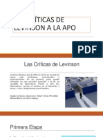 Las Críticas de Levinson A La Apo