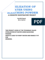 Chemistry Project On Sterilization of Water