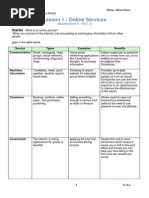 Lesson 1 - Online Services