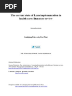 The Current State of Lean Implementation in Health Care: Literature Review