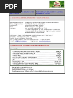 Ficha Tecnica para Fertilizante Liquido Lombricol