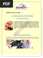 Clasificación de La Fisioterapia