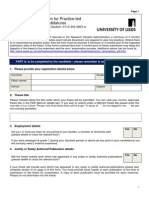 Practice Led Examination Entry Form 201314