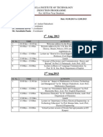 Induction Programme 01-12 Aug.,2013