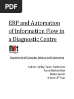 ERP and Automation of Information Flow in A Diagnostic Centre