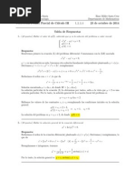 Corrección Primer Parcial de Cálculo III, 23 de Octubre de 2014