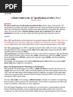 A Basic Guide To The AC Specifications of ADCs