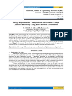 Energy Equations For Computation of Parabolic-Trough Collector Efficiency Using Solar Position Coordinates