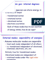 Ideal Diatomic Gas: Internal Degrees of Freedom: Polyatomic Species Can Store Energy in A Variety of Ways