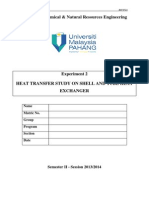 Exp. 2 Heat Transfer Study On Shell and Tube Heat Exchanger