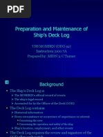 Preparation and Maintenance of Ships Deck Log