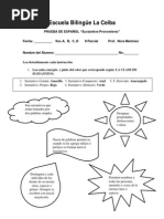 Prueba Sustantivo Pronombre