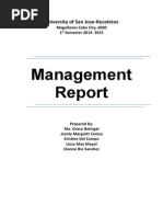 Management Report and Recommendation