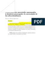 Conocimientos Ancestrales Amenazados y Destierro Prorrogado: La Encrucijada de Los Afrocolombianos SANTIAGO ARBOLEDA QUIÑONEZ