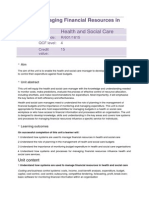 UNIT 14 Managing Financial Resources in Health and Social Care