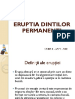 Curs 1 DPT - Eruptia Dintilor Permanenti PDF