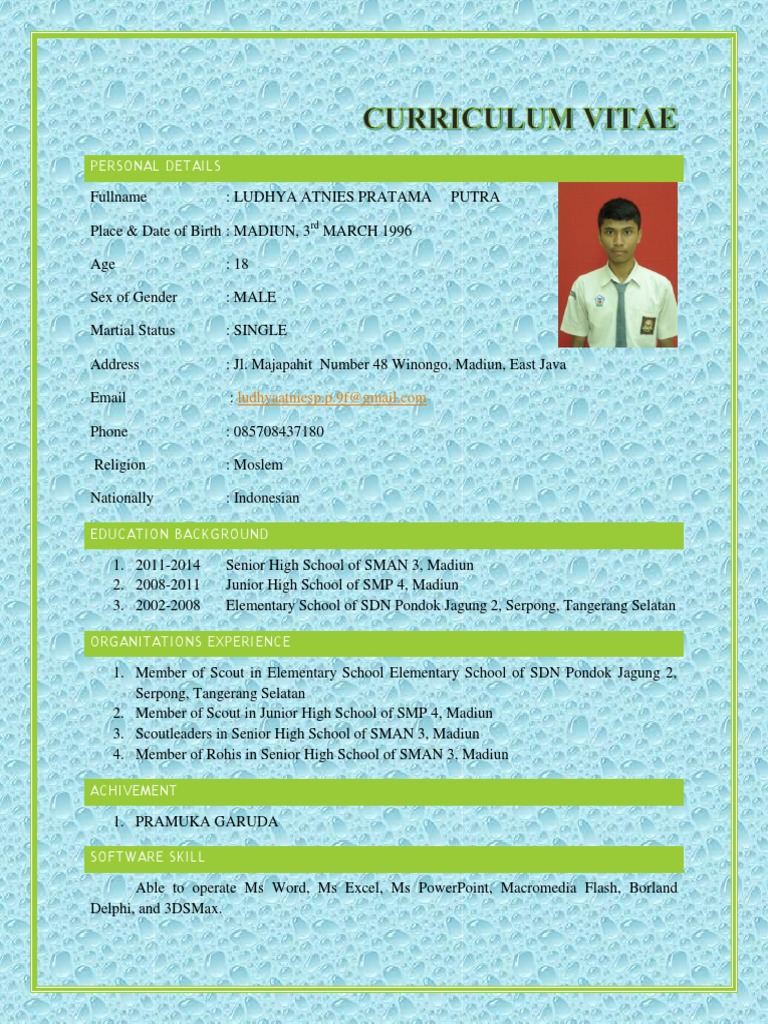 Contoh Cv Ijazah Sma Pdf Merge - IMAGESEE