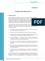 Elaboración y Evaluación de Proyectos - Tecsup Gestión Del Proyecto - Unidad 2