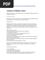 Analysis of Balance Sheet: Good Answers