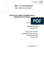 Proyecto Six Sigma Incremento de La Recuperacion Cobre PDF