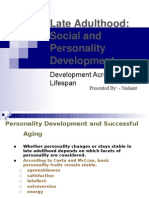 Late Adulthood Social and Personality Development