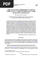 The Accounting Profession's Code of Ethics Is It A Code of Ethics or A Code of Quality Assurance 2003 Critical Perspectives On Accounting