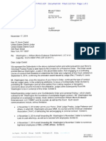 Washington v. William Morris Endeavor Entertainment et al. (10 Civ. 9647) (PKC) (JCF) -- Defendants' Letter to Judge Castel to Submit Motion for a Protective Order Against Mr. Washington [November 17, 2014]