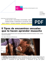 6 Tipos de Encuentros Sexuales Que Te Hacen Aprender Muuucho