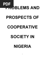 Problems and Prospects of Cooperative Society in Nigeria