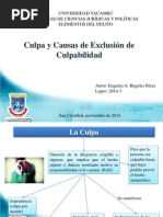 Culpa y Causas de Exclusión de Culpabilidad