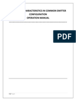 (Ce) Transistor Characteristics in Common Emitter Configuration