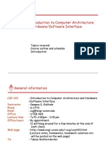 CSE 243: Introduction To Computer Architecture and Hardware/Software Interface