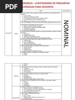Variables Preguntas Docentes