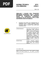 NTC 4702-4 Embalajes y Envases Transporte Mercancías Peligrosas Clase 4 PDF