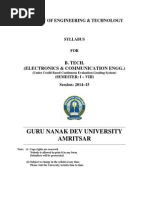 Btech Electronics and Communication Engg Semester I To Viii Cbcegs Gndu