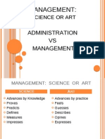 Management Science or Art Administration Vs Management