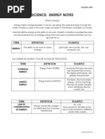 Science - Energy Notes Teacher