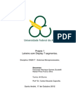 Relatório Proj 1 Letreiro Com Display 7 Segmentos Sistemas Microprocessados Quad4.2