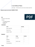 Electronic Devices and Circuits Lab - Full Wave Rectifier With and Without Filters - Notes - Sbo