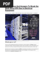 34 Questions and Answers To Break The Myth About SF6 Gas in Electrical Equipment