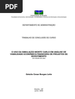 O Uso Da Simulação Monte Carlo em Análise de Viabilidade Econômico-Financeira de Projetos de Investimento