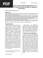 The Effects of Acetic Acid and Chlorhexidine Gluconate As A Cavity Cleanser On The Shear Bond Strength of Compomer Restorations