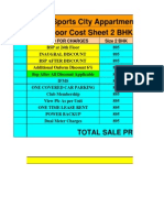 Ajnara Sports City Appartment NOIDA EXT. in CLP PLAN 24th Floor Cost Sheet 2 BHK 895 SQFT Park Facing Unit