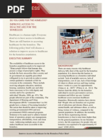 Policy Brief Homeless and Healthcare