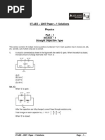 IIT-JEE - 2007 Paper - 1 Solutions