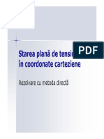 Starea Plană de Tensiune În Coordonate Carteziene